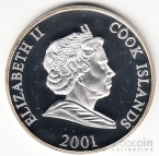 Острова Кука 1 доллар 2001 Чемпионат мира по футболу - Англия