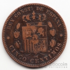 Испания 5 сентим 1879
