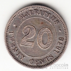 Маврикий 20 центов 1878