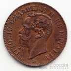 Италия 2 сентезими 1867 Буква M