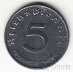 Германия 5 пфеннигов 1940 D (тип 2)