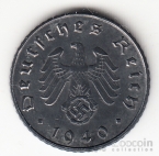 Германия 5 пфеннигов 1940 A (тип 2)
