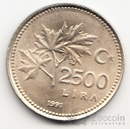 Турция 2500 лир 1991