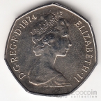 Великобритания 50 пенсов 1974
