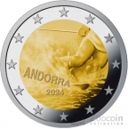 Андорра 2 евро 2024 100 лет лыжному спорту в Андорре (блистер)