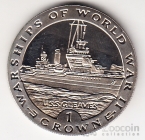 Гибралтар 1 крона 1993 Боевые корабли Второй мировой войны - USS Gleaves