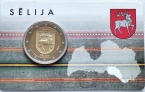 Латвия 2 евро 2025 Исторические области Латвии - Селия (карта, BU)