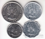 Белиз набор 4 монеты 1991-2010