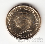 Австралия 2 доллара 2025 Открытый чемпионат Австралии по теннису-2025 - мужчина с синим мячом