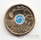 Австралия 2 доллара 2025 Открытый чемпионат Австралии по теннису-2025 - женщина с голубым мячом