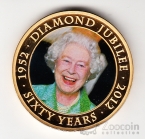 Острова Кука 1 доллар 2012 60 лет Правления королевы Елизаветы II №4