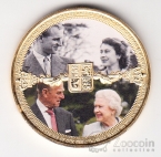 Гибралтар 1 крона 2022 Елизавета II - Юбилей свадьбы