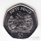 Гибралтар 50 пенсов 2005 Захват Гибралтара