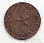 Чили 1 сентаво 1855