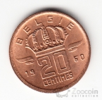 Бельгия 20 сентим 1960 Belgie