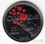 Канада 25 центов 2003 День Канады (цветная)