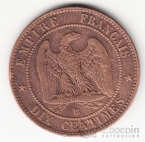 Франция 10 сентим 1855 BB