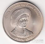 Тристан да Кунья 50 пенсов 2000 100 лет Королеве-Матери
