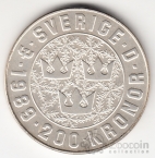 Швеция 200 крон 1989 Хоккей