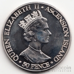 Остров Вознесения 50 пенсов 2001 Королева Виктория