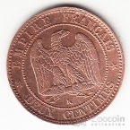 Франция 2 сентима 1862