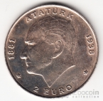 Турция 500000 лир - 2 евро 1998