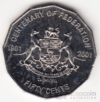 Австралия 50 центов 2001 100 лет Федерации - Тасмания