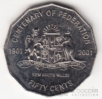 Австралия 50 центов 2001 100 лет Федерации - Новый Южный Уэльс