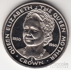 Гибралтар 1 крона 1990 90-летие Королевы-Матери