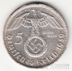 Германия 5 марок 1939 Гинденбург A