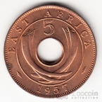 Брит. Восточная Африка 5 центов 1957 Н