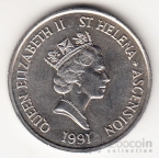 Остров Святой Елены 10 пенсов 1991