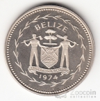 Белиз 25 центов 1974 (тип 1)