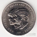 Великобритания 25 пенсов 1981 Свадьба принца Чарльза и Дианы