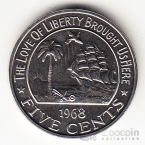 Либерия 5 центов 1968