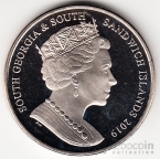 Южная Георгия и Южные Сандвичевы острова 2 фунта 2019 200 лет со Дня Рождения Королевы Виктории №1