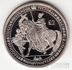 Южная Георгия и Южные Сандвичевы острова 2 фунта 2019 200 лет со Дня Рождения Королевы Виктории №1