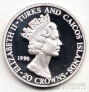 Теркс и Кайкос 20 крон 1998 Принцесса Диана №2 (серебро)