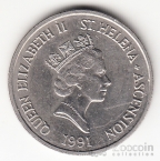 Остров Святой Елены 5 пенсов 1991