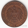 Немецкая Восточная Африка 1 песа 1891