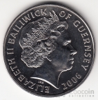 Гернси 5 фунтов 2006 80 лет Королеве