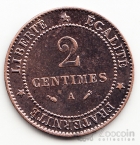 Франция 2 сентима 1889