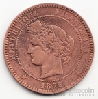 Франция 10 сентим 1872