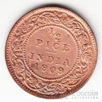 Индия - Британская Индия 1/2 пайса 1909