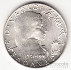 Чехословакия 100 крон 1991 200 лет со дня смерти Моцарта