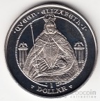 Брит. Виргинские острова 1 доллар 2008 450 лет коронации Королевы Елизаветы I №1