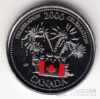 Канада 25 центов 2000 Миллениум - Фейерверк (цветная)