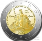 Мальта 2 евро 2023 Наполеон Бонапарт 225 лет со дня прибытия французов на Мальту (блистер)