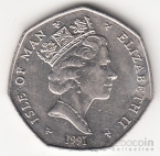 Остров Мэн 50 пенсов 1991 Рождество