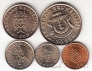 Бруней набор 5 монет 1976
